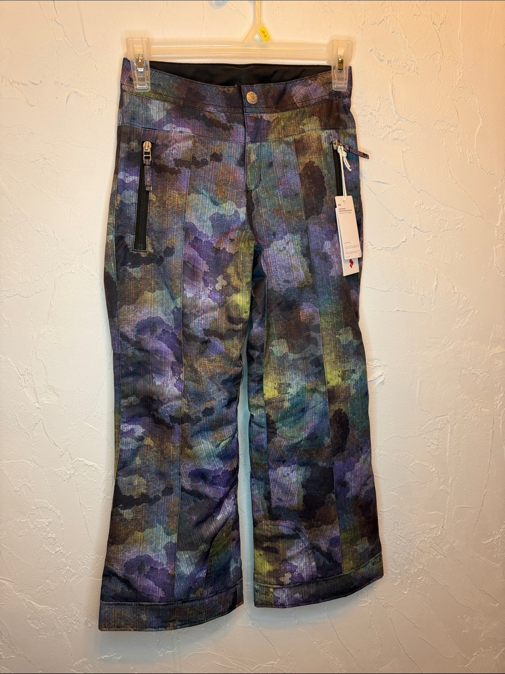 Obermeyer girls Purple-Green camo Printed snow Pants